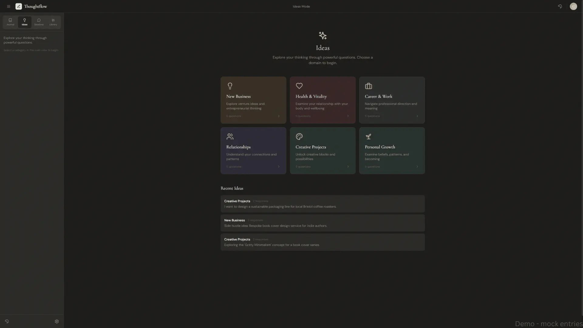 Thoughtflow library view